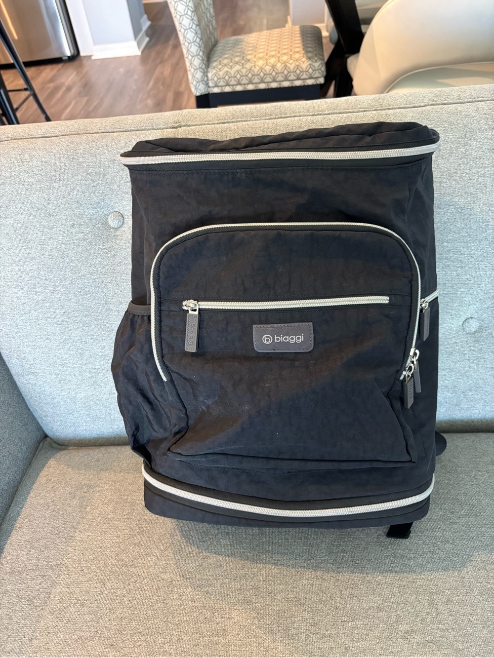 Biaggi Black Backpack with Light Trim